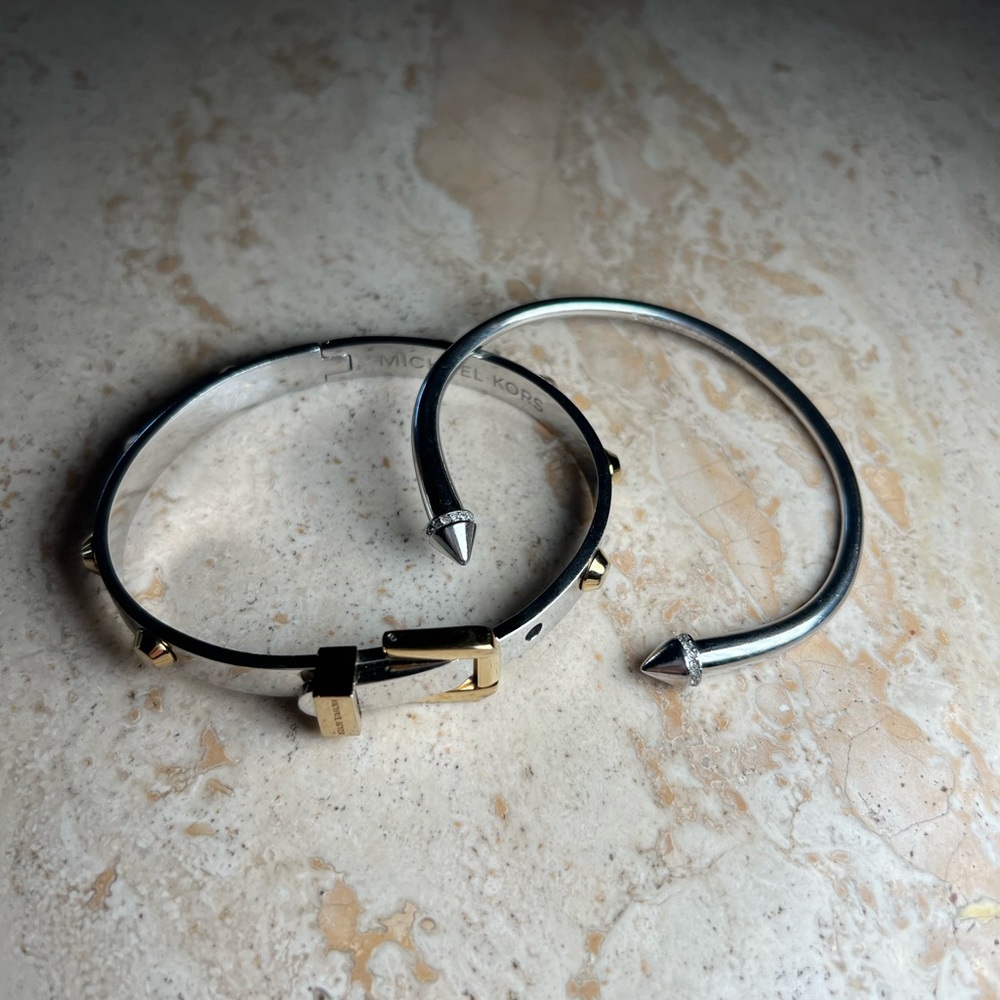 Michael Kors set of 2 bracelets silver